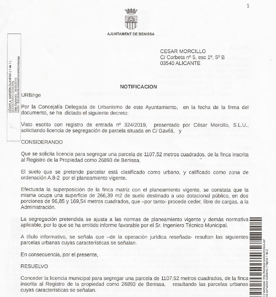Venta de dos solares y una casa para reformar en Benissa