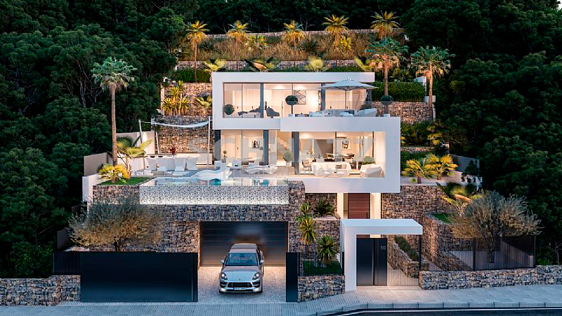 Villa de lujo de nueva construcción con vistas al mar en venta en Calpe