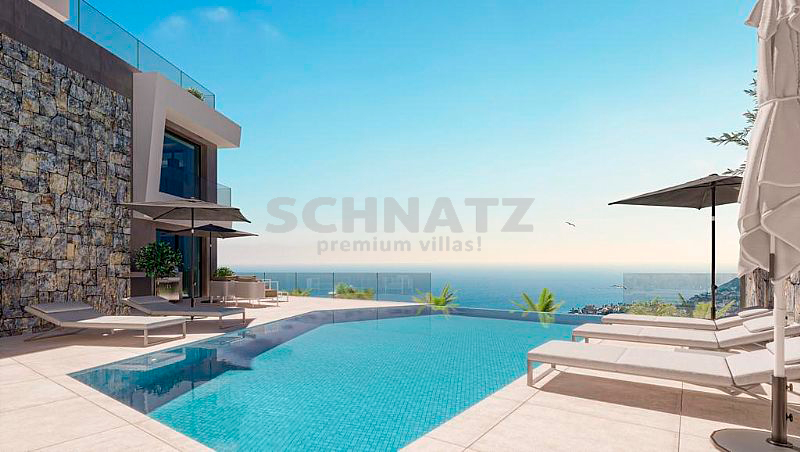 Villa de lujo en construcción con vistas panorámicas al mar en venta en Calpe