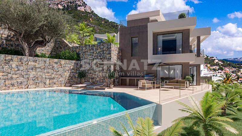 Villa de lujo en construcción con vistas panorámicas al mar en venta en Calpe