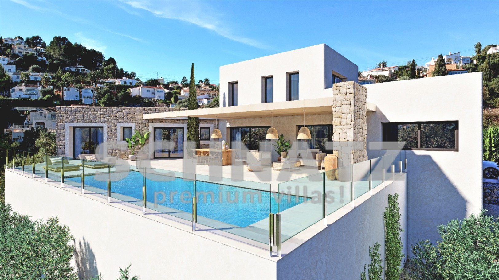 Proyecto de villa de diseño moderno y minimalista en venta en Orba