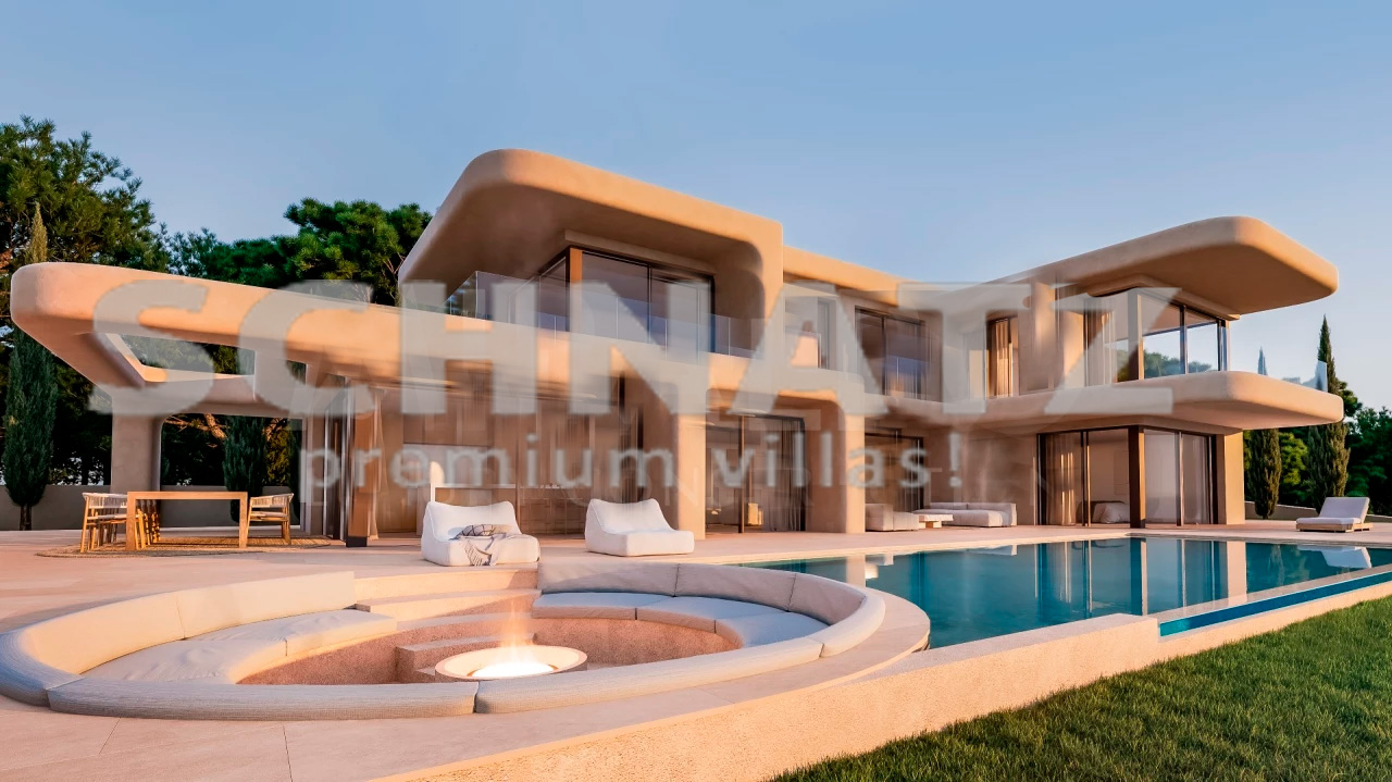Villa de obra nueva con vistas panorámicas al mar en venta en Jávea