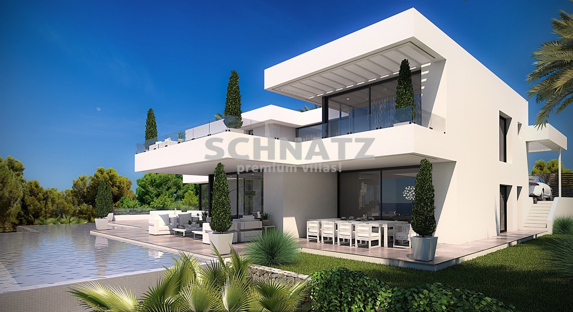 Bauprojekt für eine moderne Villa mit Meerblick