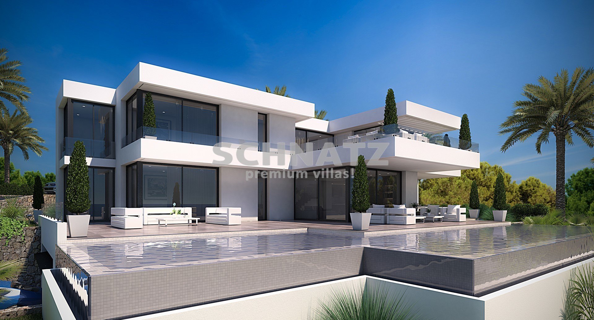 Bauprojekt für eine moderne Villa mit Meerblick