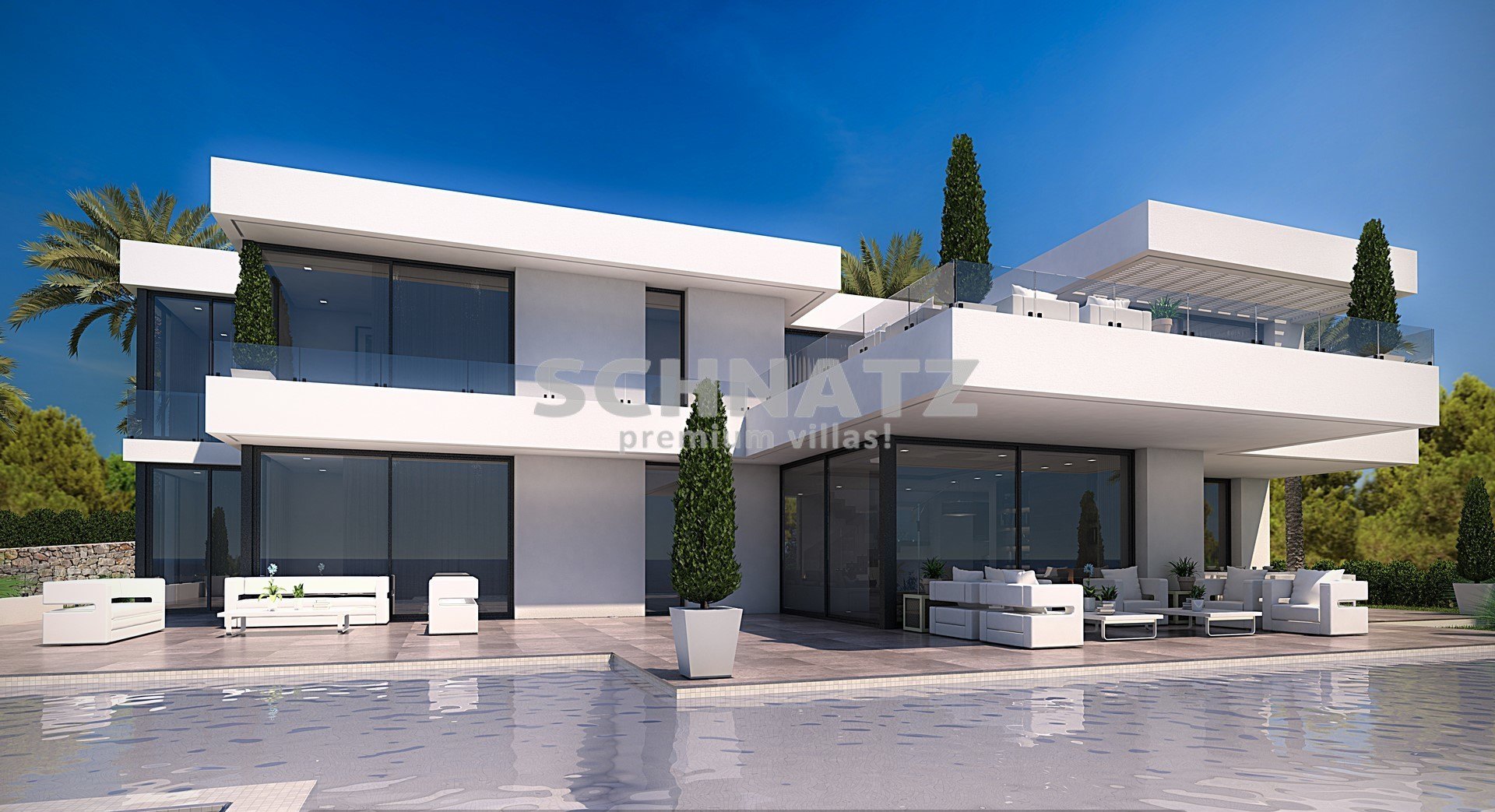 Bauprojekt für eine moderne Villa mit Meerblick