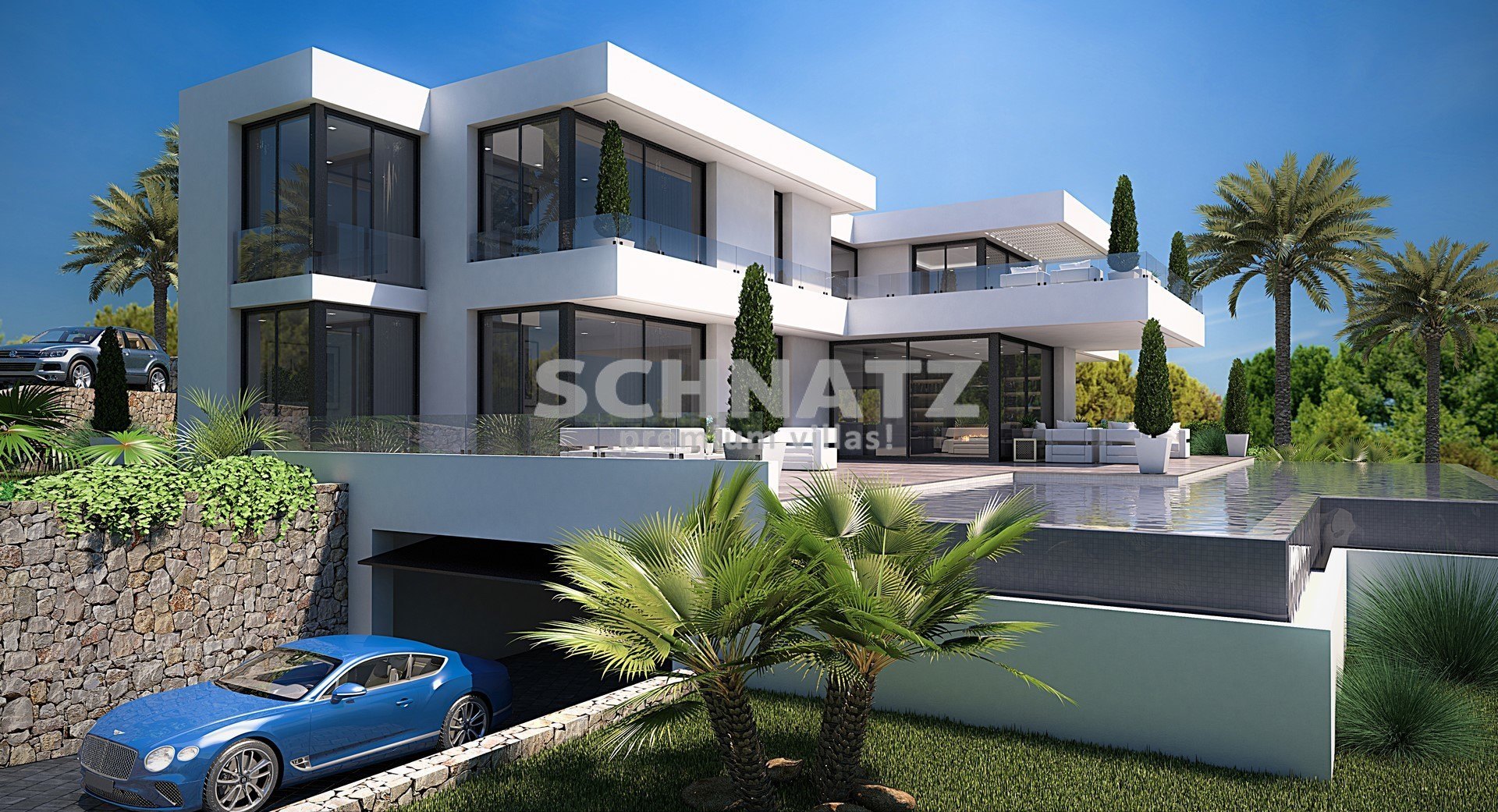 Bauprojekt für eine moderne Villa mit Meerblick