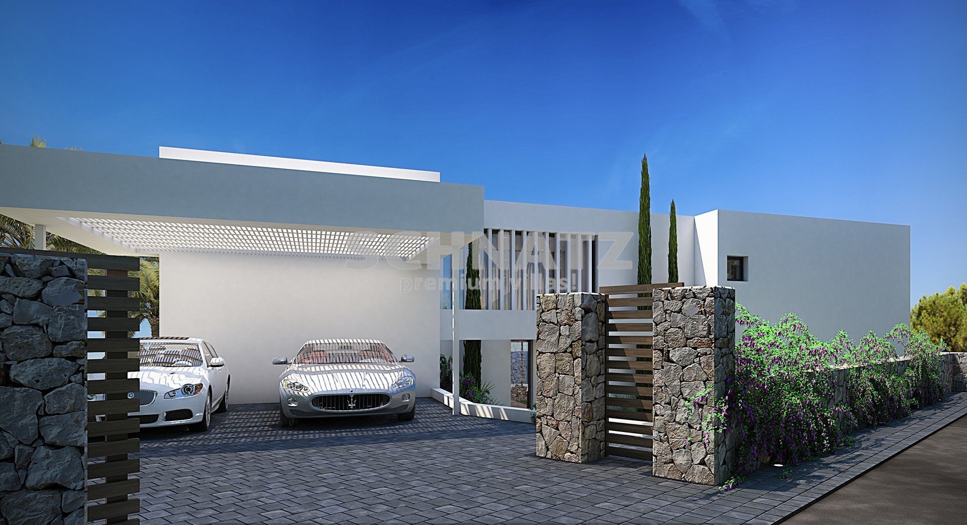 Bauprojekt für eine moderne Villa mit Meerblick