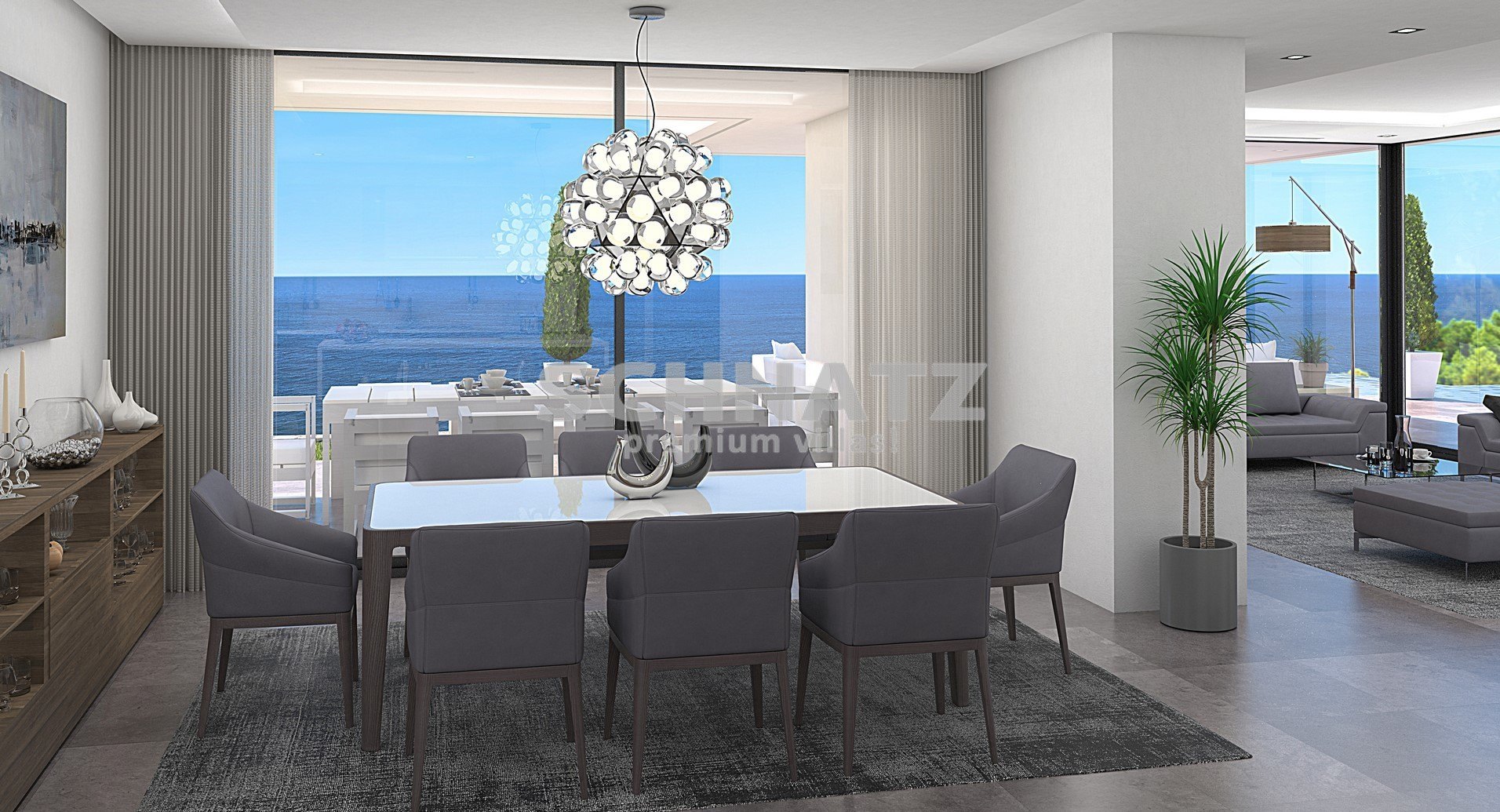 Bauprojekt für eine moderne Villa mit Meerblick