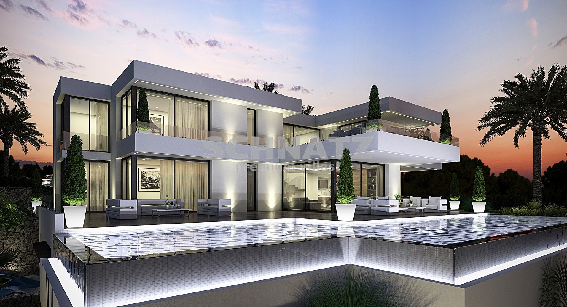 Bauprojekt für eine moderne Villa mit Meerblick