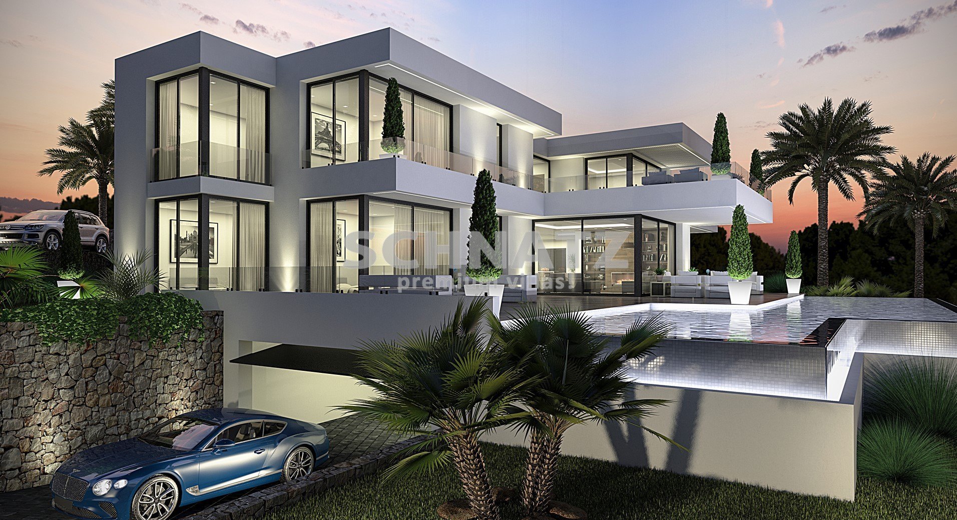 Bauprojekt für eine moderne Villa mit Meerblick
