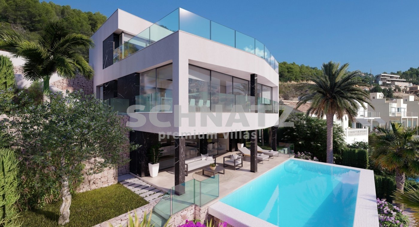 Projekt einer Luxus-Villa mit Panoramablick auf das Meer