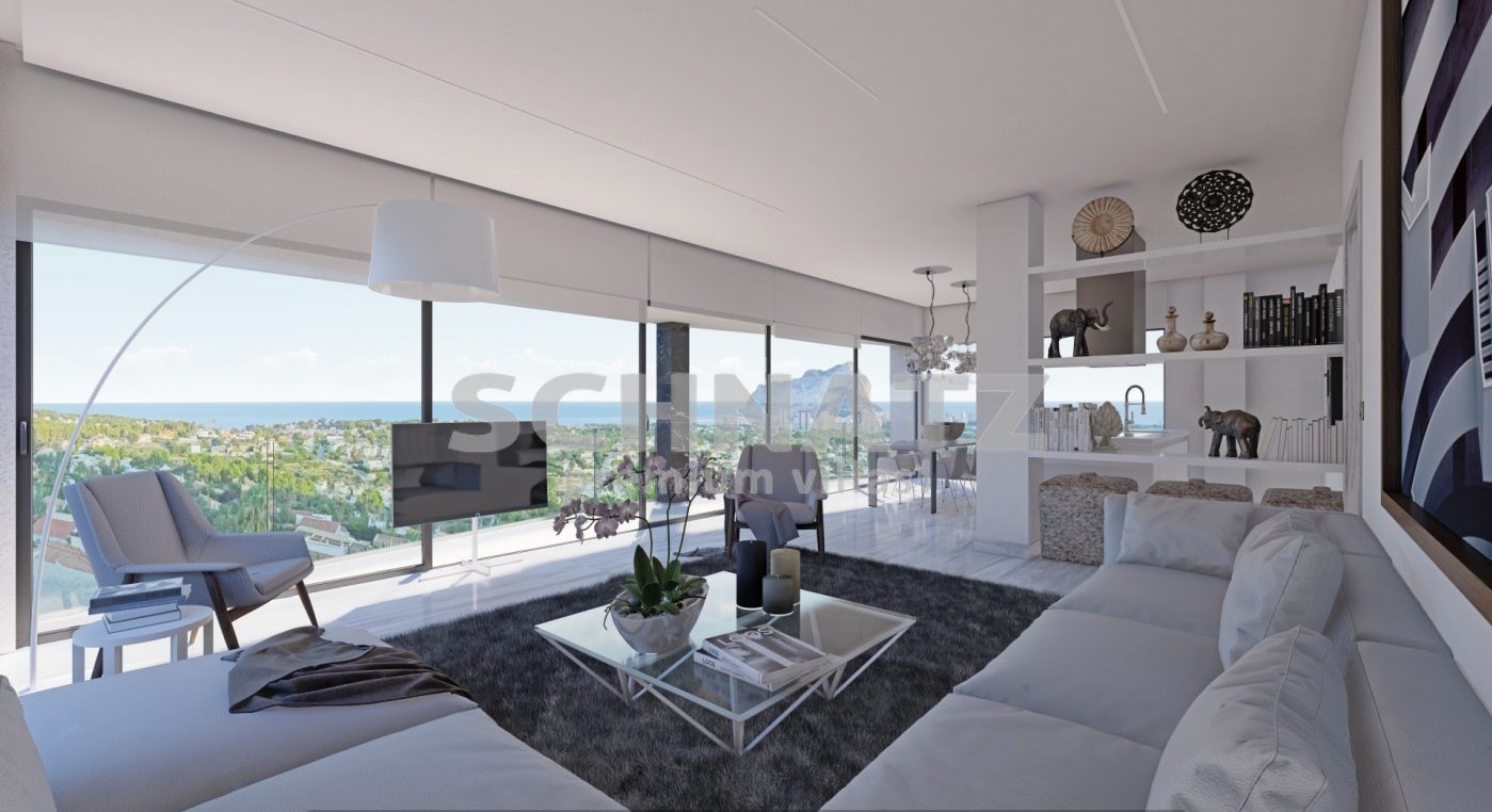 Projekt einer Luxus-Villa mit Panoramablick auf das Meer