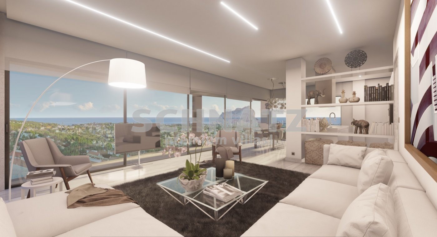 Projekt einer Luxus-Villa mit Panoramablick auf das Meer