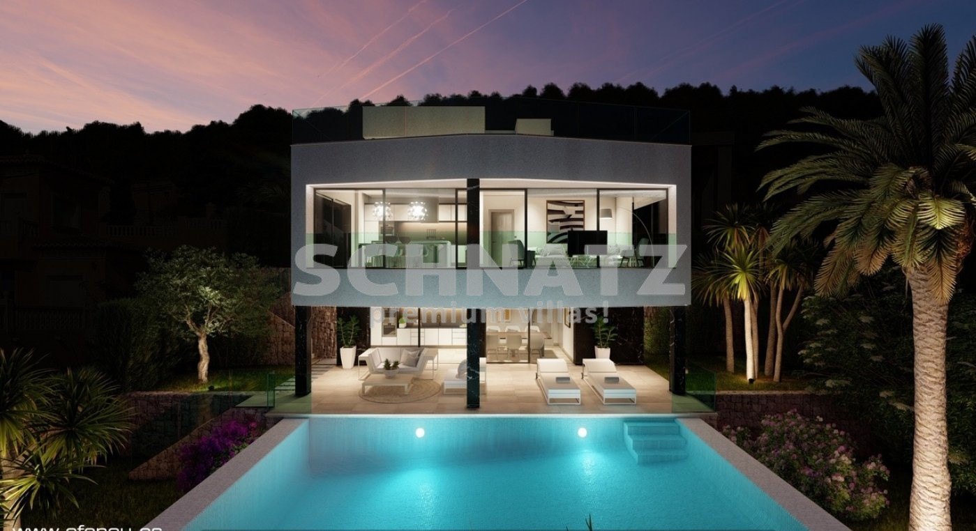 Projekt einer Luxus-Villa mit Panoramablick auf das Meer
