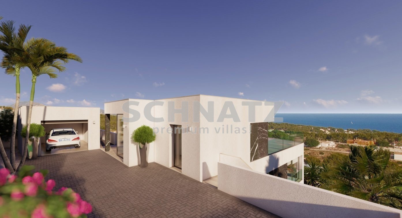 Projekt einer Luxus-Villa mit Panoramablick auf das Meer