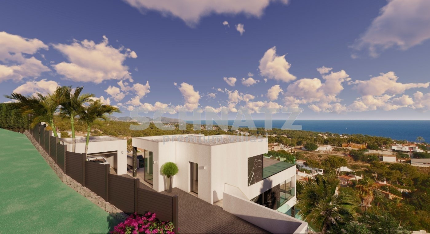 Projekt einer Luxus-Villa mit Panoramablick auf das Meer