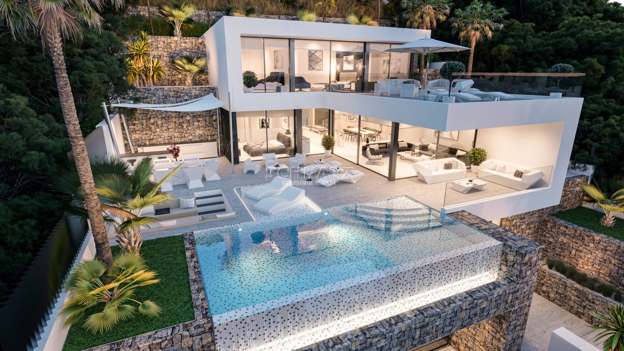 Nieuwbouw met zeezicht in Calpe