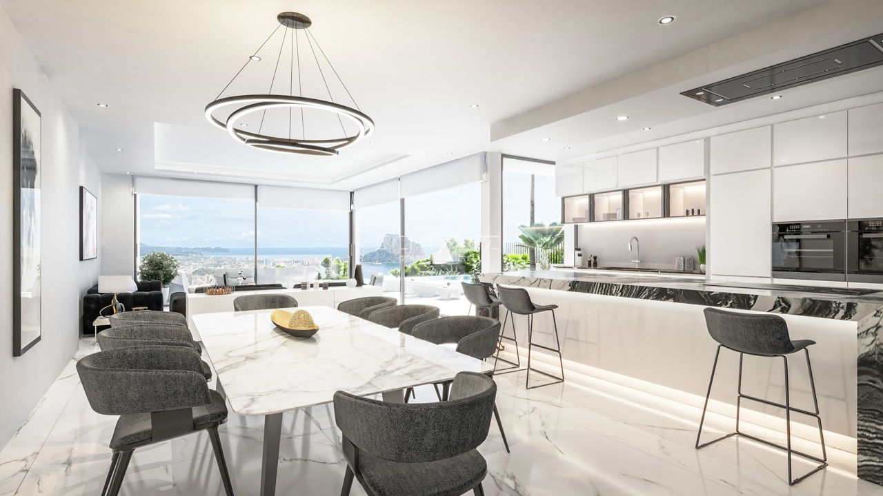 Nieuwbouw met zeezicht in Calpe