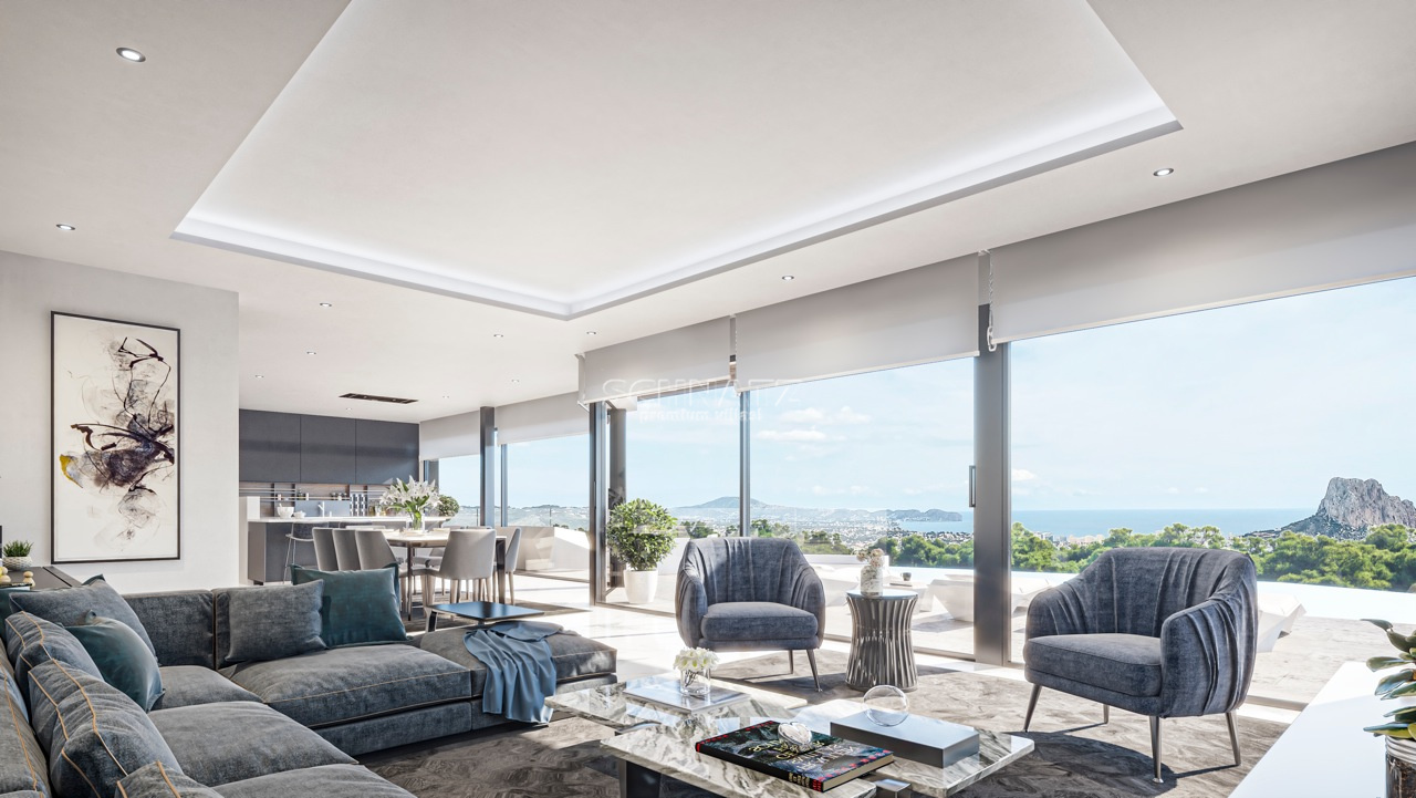 Nieuwbouw met zeezicht in Calpe