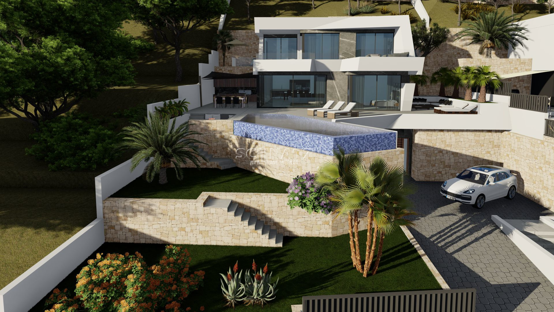 Nieuwbouw met zeezicht in Calpe